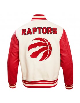 Toronto Raptors Retro Classic Off White Wool Varsity Jacket