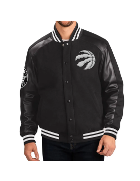 Toronto Raptors Varsity Black Wool/Leather Jacket