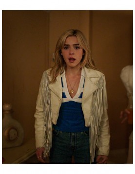 Totally Killer Kiernan Shipka Fringe Leather Jacket