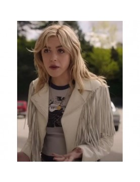 Totally Killer Kiernan Shipka Fringe Leather Jacket