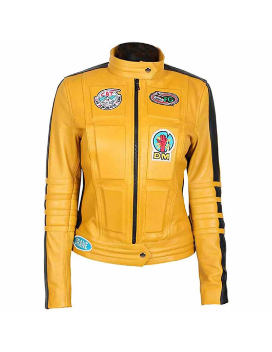 Uma Thurman Kill Bill Yellow Leather Jacket