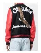 Varsity Off-White 23 Eagle Red and Black/Green and Blue Jacket