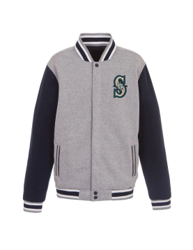 Varsity Seattle Mariners Navy Blue and Gray Wool Jacket