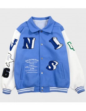 Varsity Skeleton Flocking Hip Hop Jacket