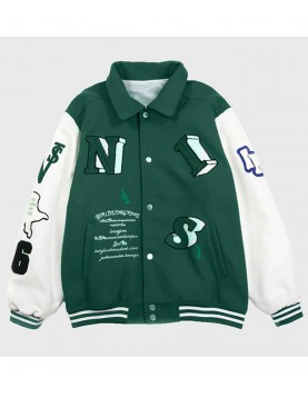 Varsity Skeleton Flocking Hip Hop Jacket