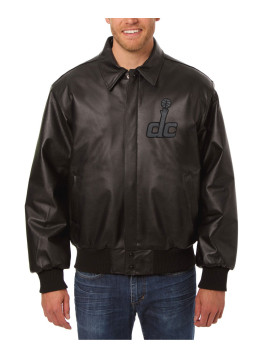 Washington Wizards Bomber Black Leather Jacket