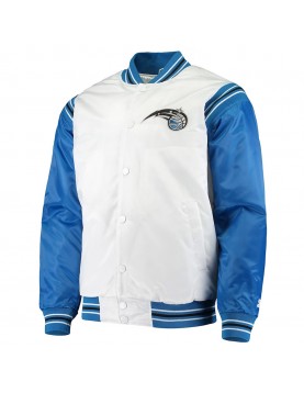 White/Blue Orlando Magic Renegade Varsity Satin Jacket