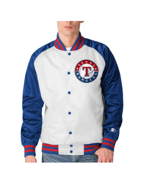 White/Blue Texas Rangers Clean-Up Hitter Jacket