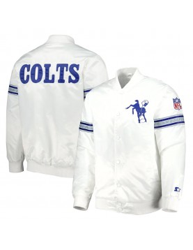 White Indianapolis Colts The Power Forward Satin Jacket