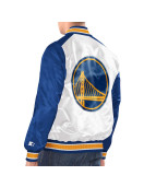 White/Royal Golden State Warriors Renegade Varsity Satin Jacket