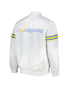 White The Power Forward LA Chargers Satin Jacket