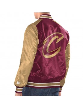 Wine/Gold Cleveland Cavaliers Renegade Varsity Satin Jacket