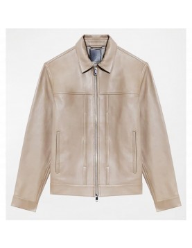 With Love Season 2 Desmond Chiam Beige Leather Jacket