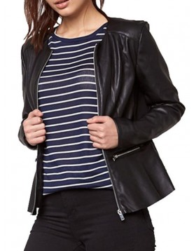 Womens Fashion Designer Leather Jacket Black