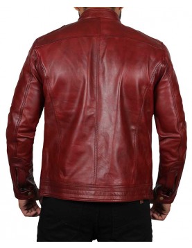 Wyoming Mens Wine Leather Jacket