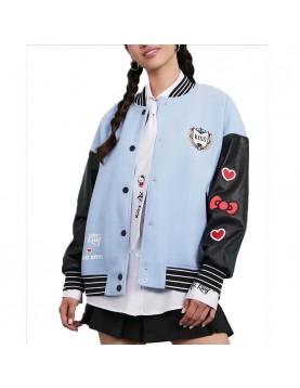 XO Kitty Hello Kitty Blue Wool Varsity Jacket