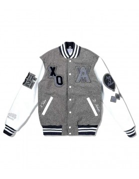 XO The Weeknd HOB 10 Year Letterman White/Grey Jacket