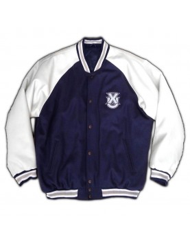 Xavier University Navy Blue and White Satin Jacket