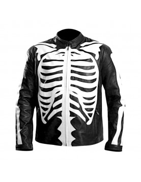 Zombie Rob Skeleton Bones Skull Leather Jacket