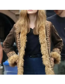 A Complete Unknown Elle Fanning Brown Jacket