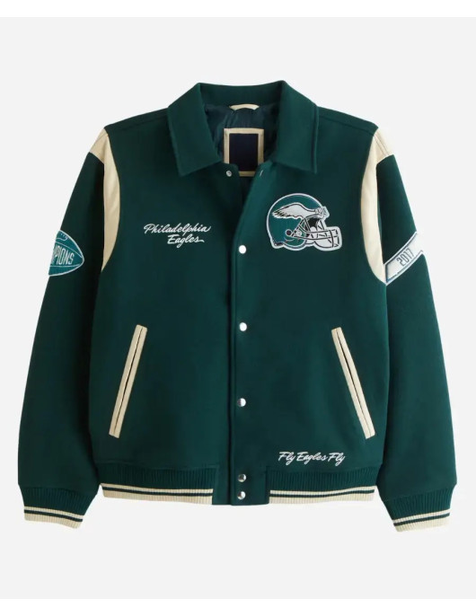 Abercrombie Philadelphia Eagles Bomber Varsity Jacket