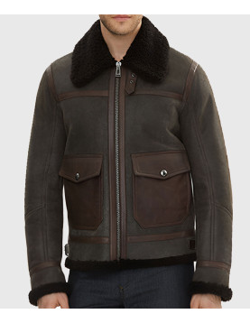 Alberto Men’s Brown G-1 Bomber Leather Jacket