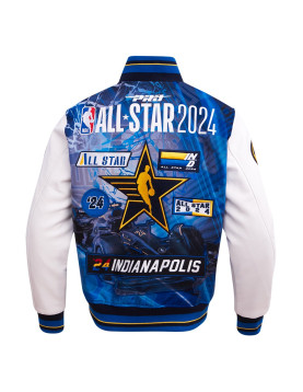 All Star Game 2024 Men's Wool Varsity Jacket Midnight Navy Royal