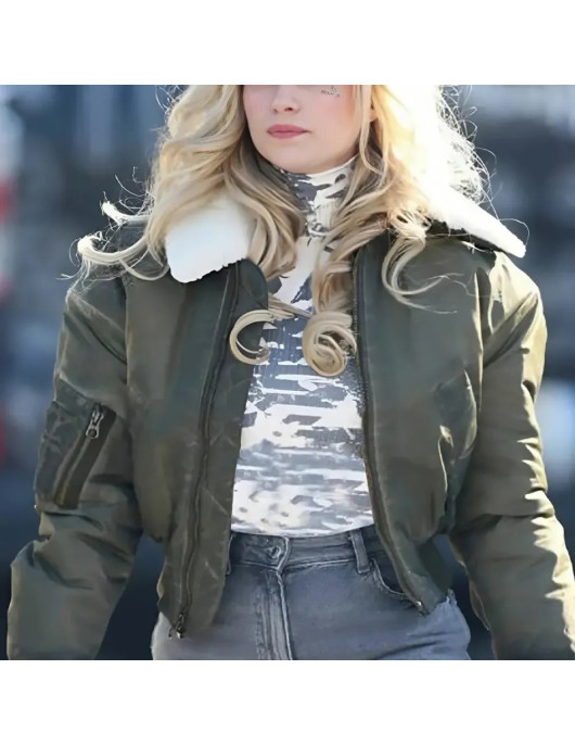 April X 2024 Lottie Moss Green Zip Up Jacket