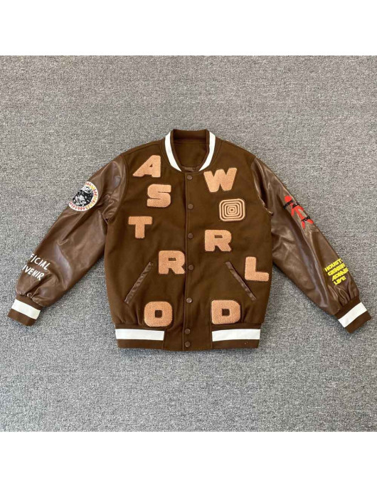 Astro World Brown Varsity Jacket