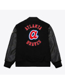 Atlanta Braves Black Out Vintage Logo Varsity Jacket