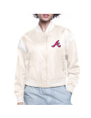 Atlanta Braves Printed Logo Navy Varsity Satin Jacket