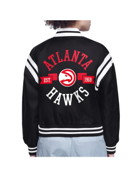 Atlanta Hawks Printed Logo Varsity Satin Jacket