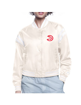 Atlanta Hawks Printed Logo Varsity Satin Jacket