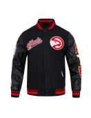 Atlanta Hawks Script Tail Classic Rib Varsity Jacket