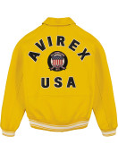 Avirex Icon Yellow Bomber Leather  Jacket