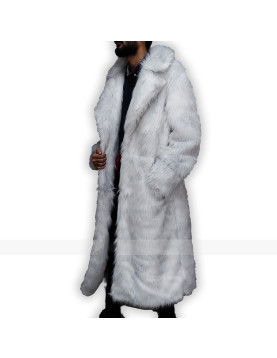 Ryan Gosling Barbie Ken White Faux Fur Coat