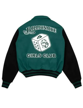 Billionaire Girls Club Dice Green Varsity Jacket