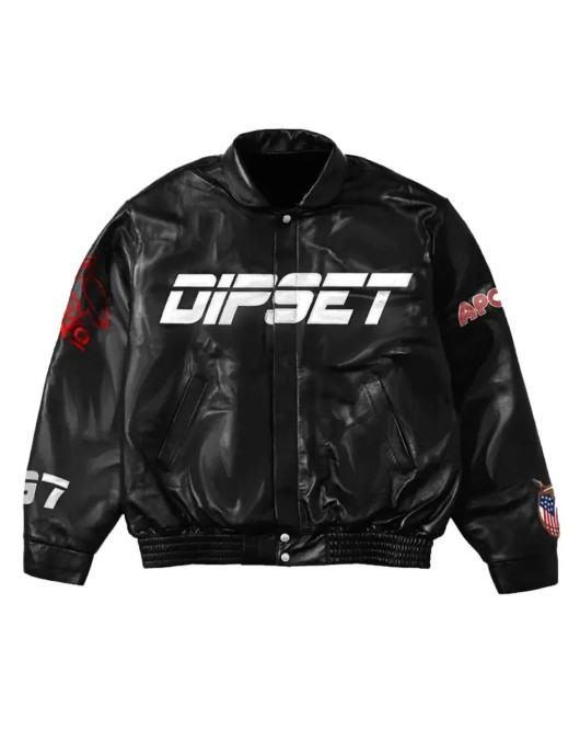 Black Dipset Diplomats Leather Jacket