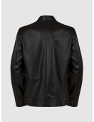 Black Leather Jacket with 4 Pockets