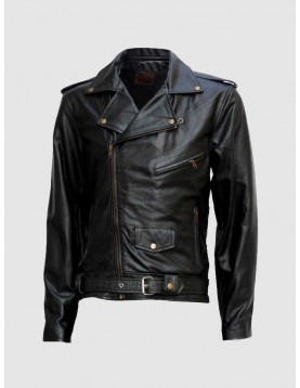 Black Motorcycle Leather Jacket