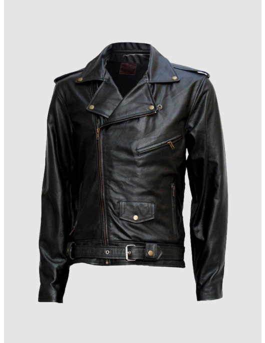 Black Motorcycle Leather Jacket