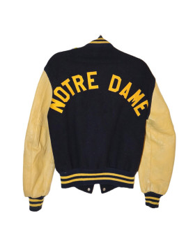 Black/Tan Fighting Irish Notre Dame Varsity Jacket