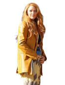 Blake Lively It Ends With Us Real Leather Mustard Jacket