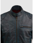 Blue Waxed Jacket with Red Shade