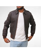 Bomber Black Leather Jacket