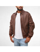 Bomber Brown Leather Jacket