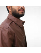 Bomber Brown Leather Jacket