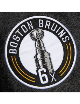 Boston Bruins Black Out Team Logo Varsity Jacket