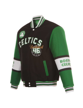 Boston Celtics Black and Green Varsity Wool Jacket