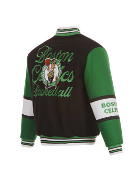 Boston Celtics Black and Green Varsity Wool Jacket